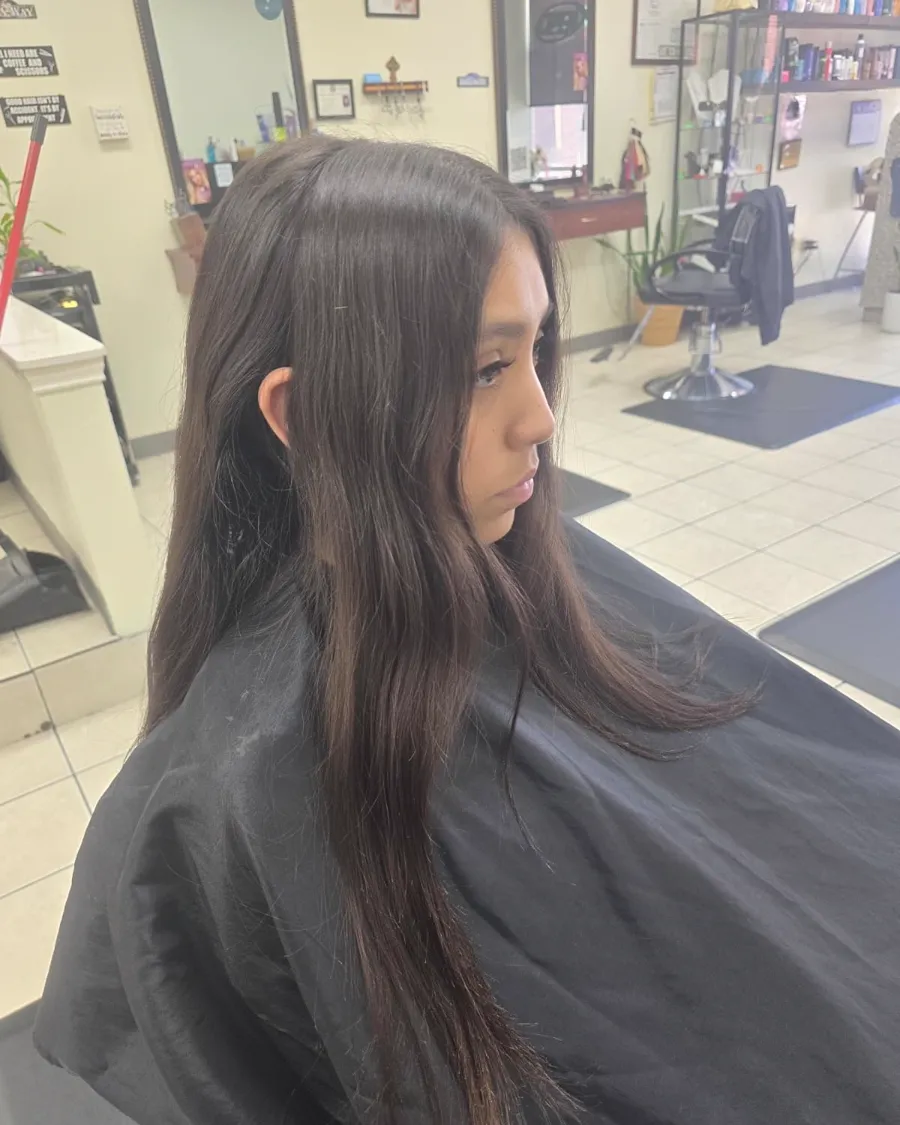 Client hair before balayage